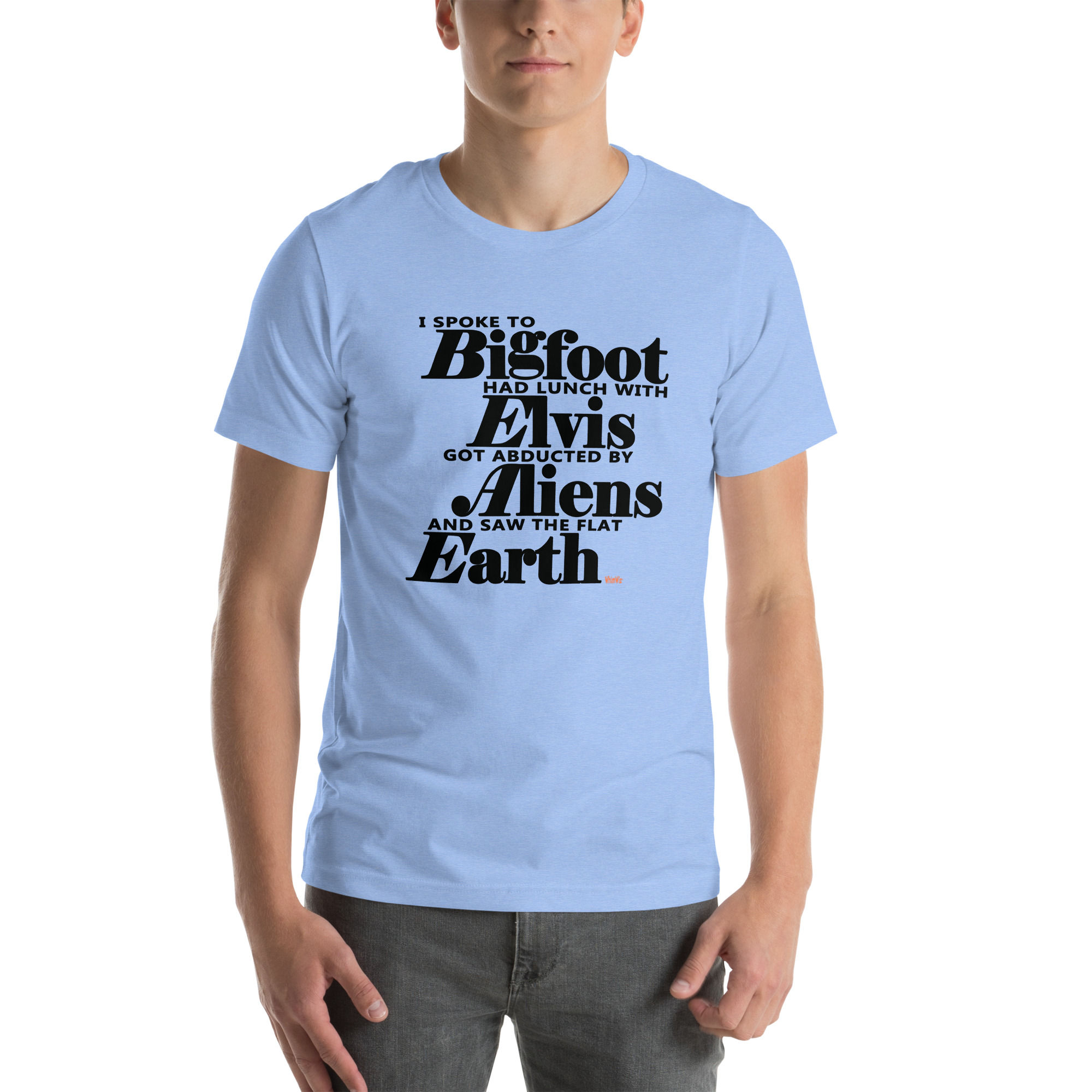 Bigfoot Aliens and Elvis - WhimWiz Unisex t-shirt