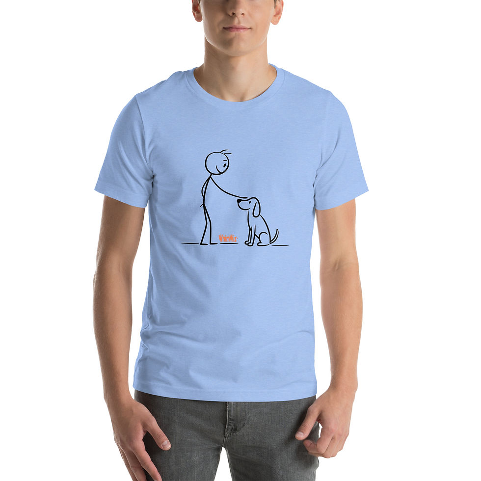 Thumbnail: Stick Person and Dog - WhimWiz Unisex t-shirt