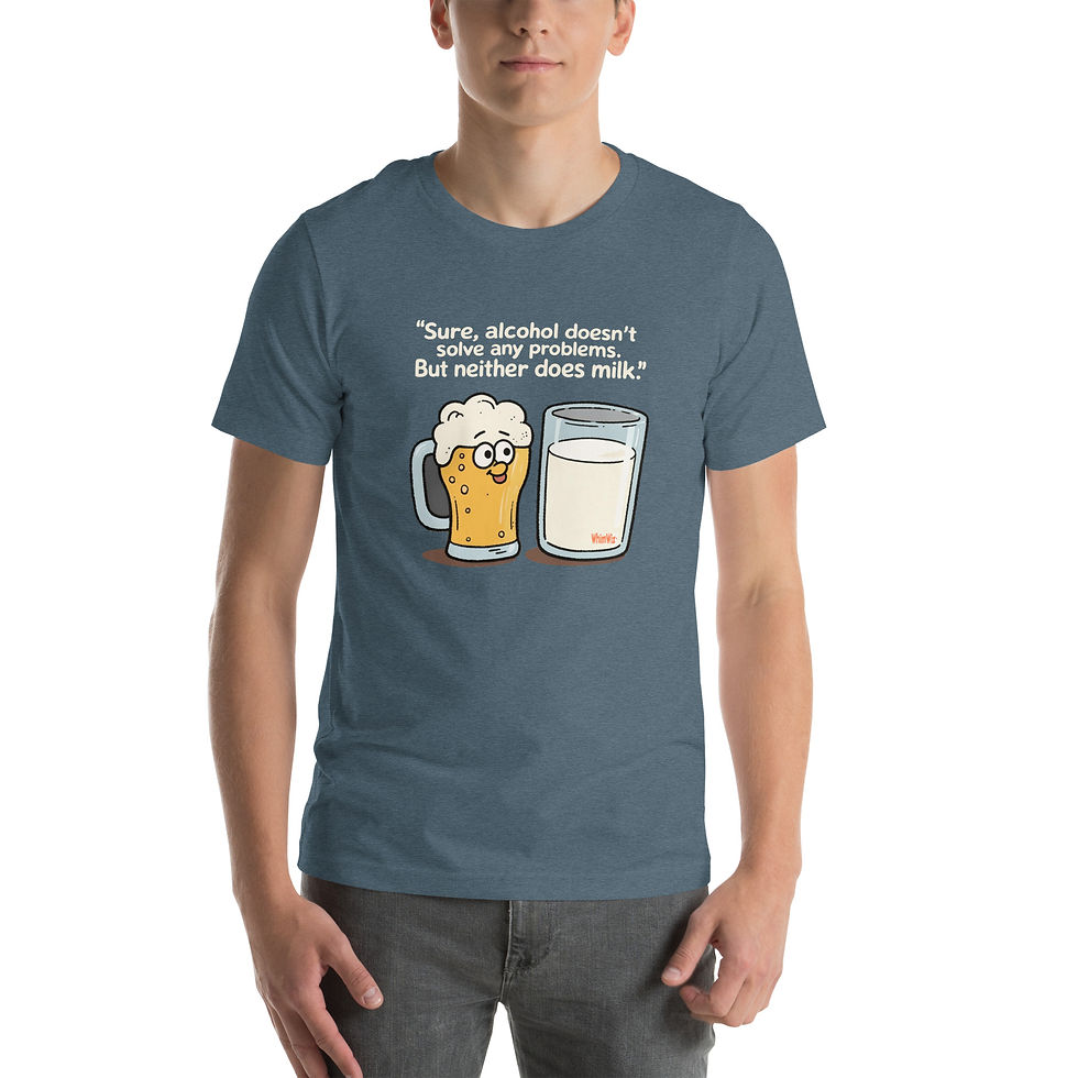 Thumbnail: Beer and Milk - WhimWiz Unisex t-shirt