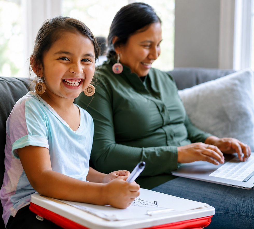 Indigenous child and adult accessing community resources