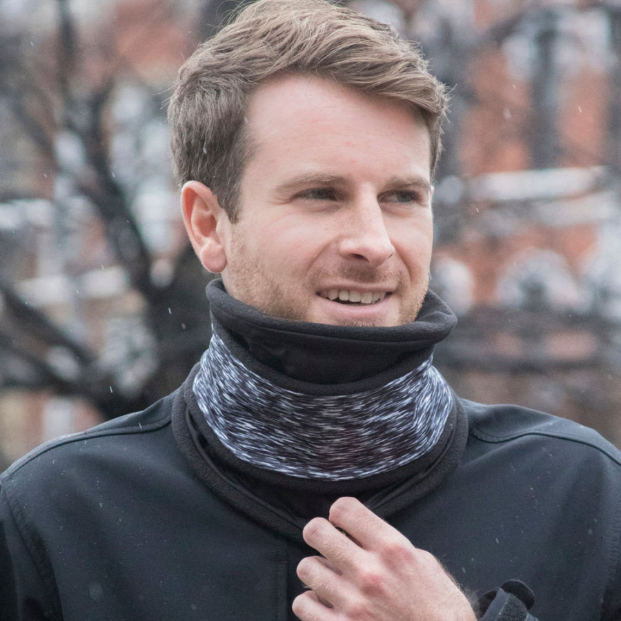 תמונה ממוזערת: חם/מחמם צוואר מיוחד לפנים מצח ואוזניים - אפור/שחור