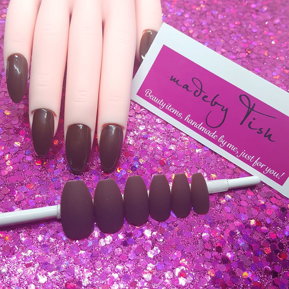 Ready To Wear - Mocha Latte | Deep Brown | Coffin or Stiletto Press On Nail Set
