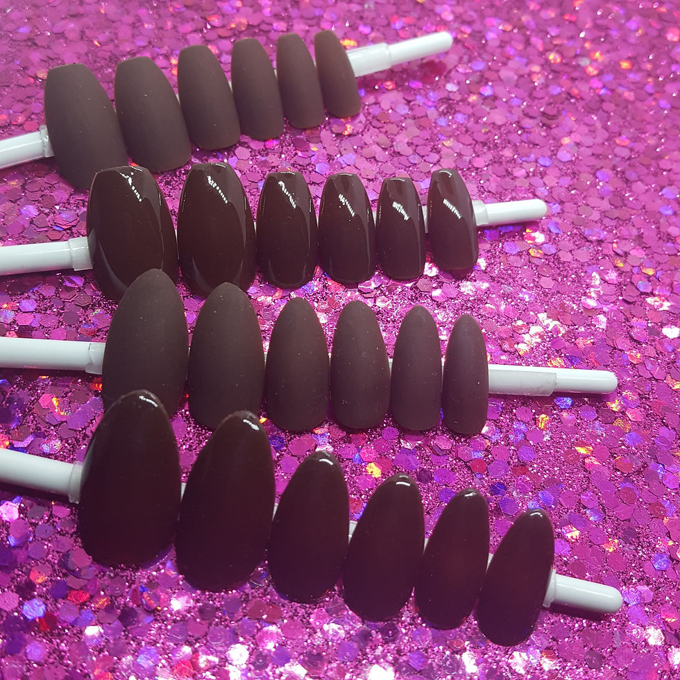 Ready To Wear - Mocha Latte | Deep Brown | Coffin or Stiletto Press On Nail Set
