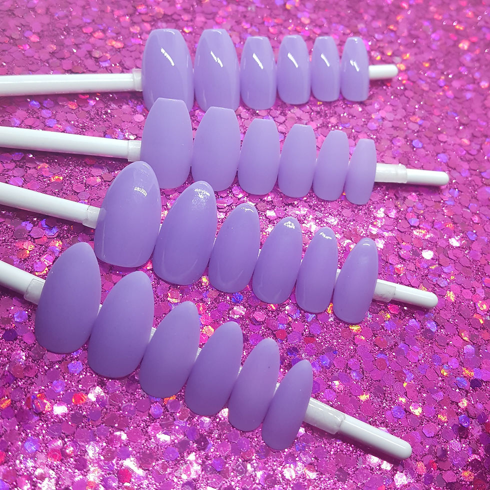 Ready To Wear - Lush Lilac | Pastel Purple | Coffin or Stiletto Press On Nail Set