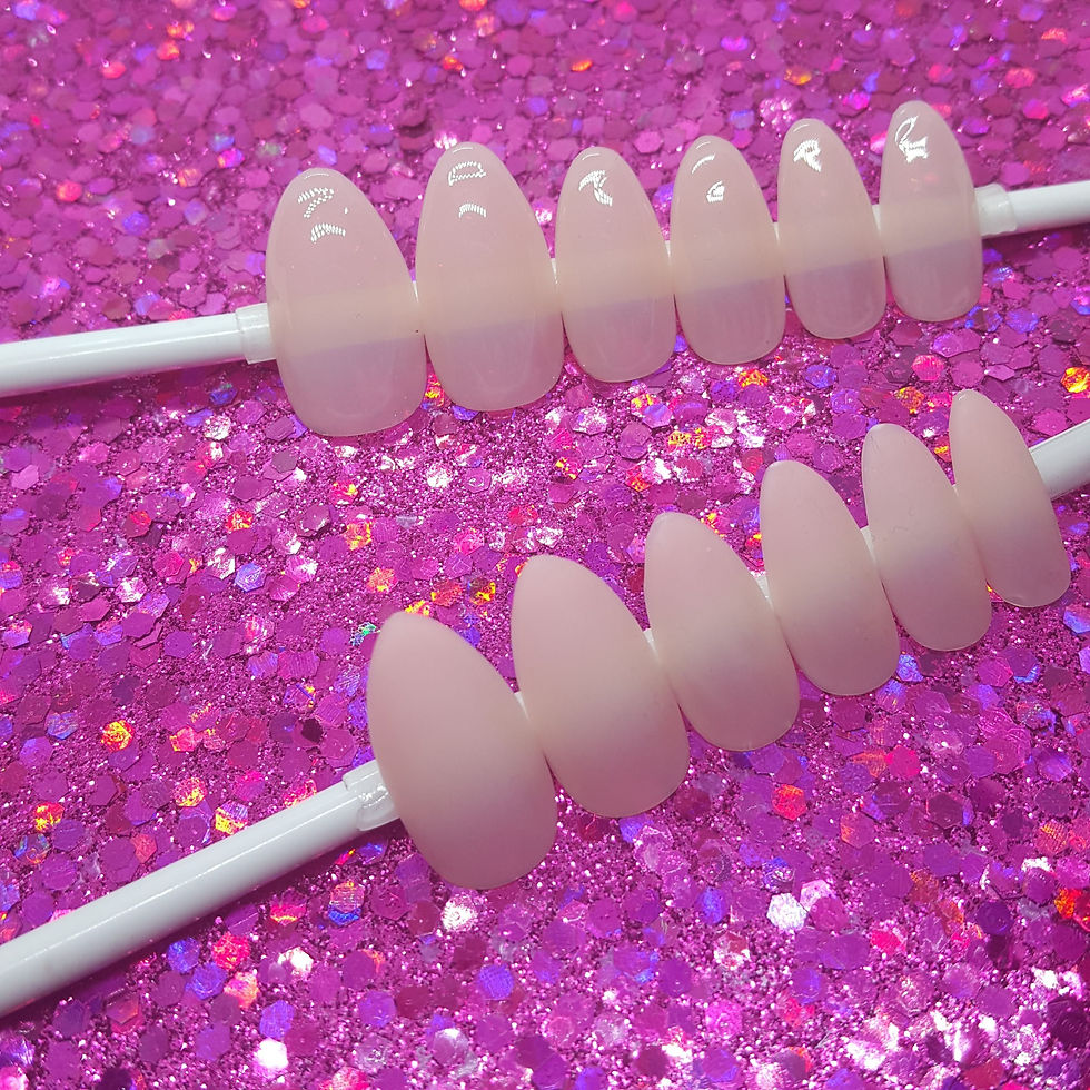 Ready To Wear - Opal Opulence | Nude Beige Pink | Coffin or Stiletto Press On Nail Set