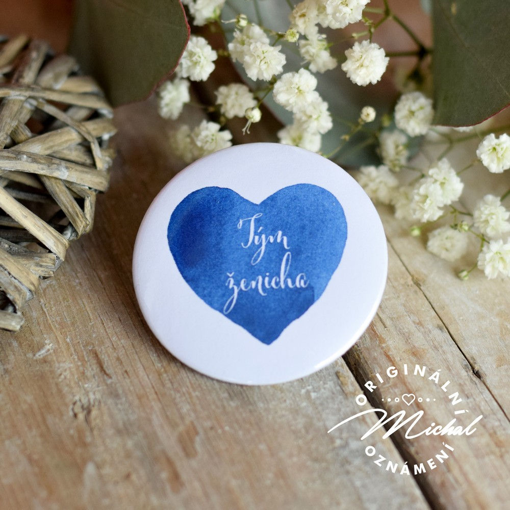 Svatební placka, svatební placky, tým nevěsty, tým ženicha, rozlučka, jména svatebčanů, vývazky