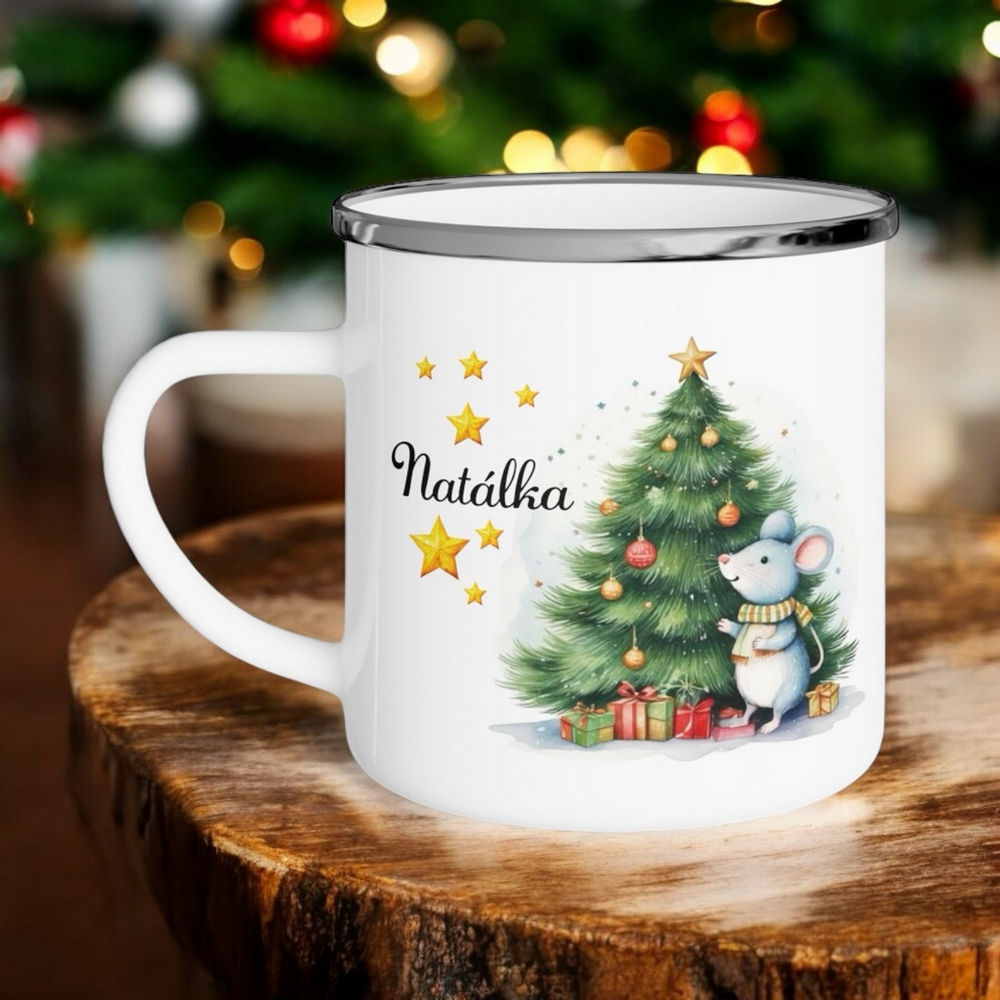 Vánoční plecháček / hrníček se jménem 13