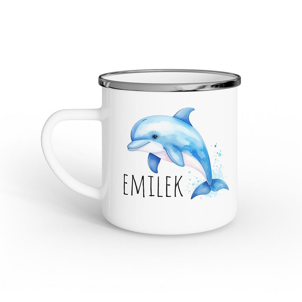 plecháček, hrneček s obrázkem delfína