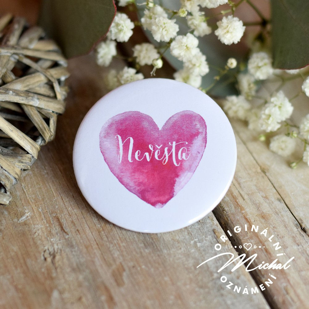 Svatební placka, svatební placky, tým nevěsty, tým ženicha, rozlučka, jména svatebčanů, vývazky