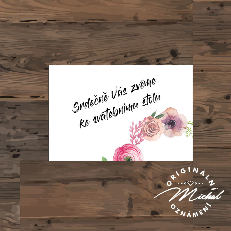 Pozvánka ke svatebnímu stolu - TYP 68