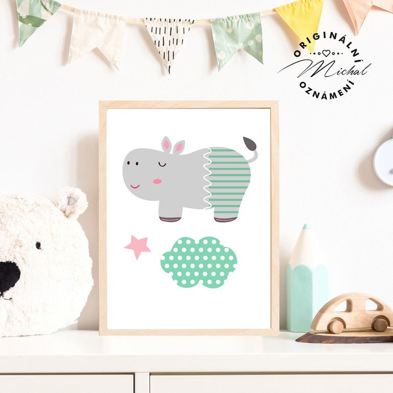 Plakát hrošík s mráčkem