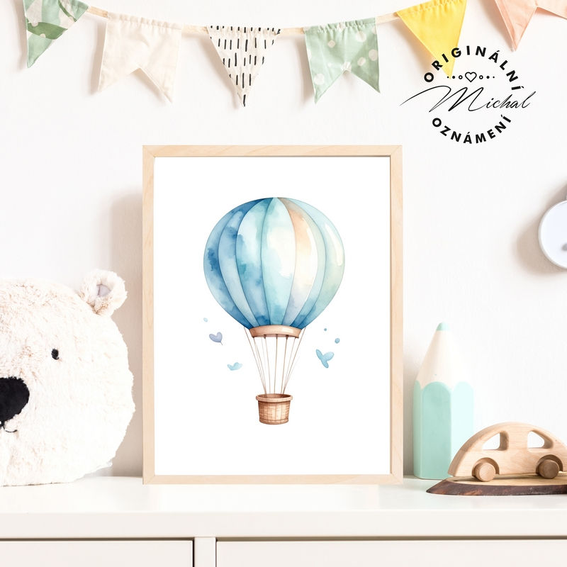 horkovzdušný balon - plakát do pokojíčku
