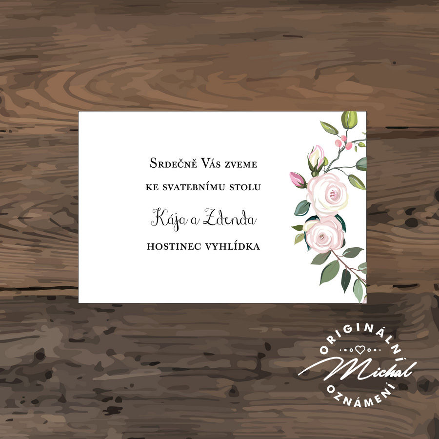 Pozvánka ke svatebnímu stolu - TYP 163