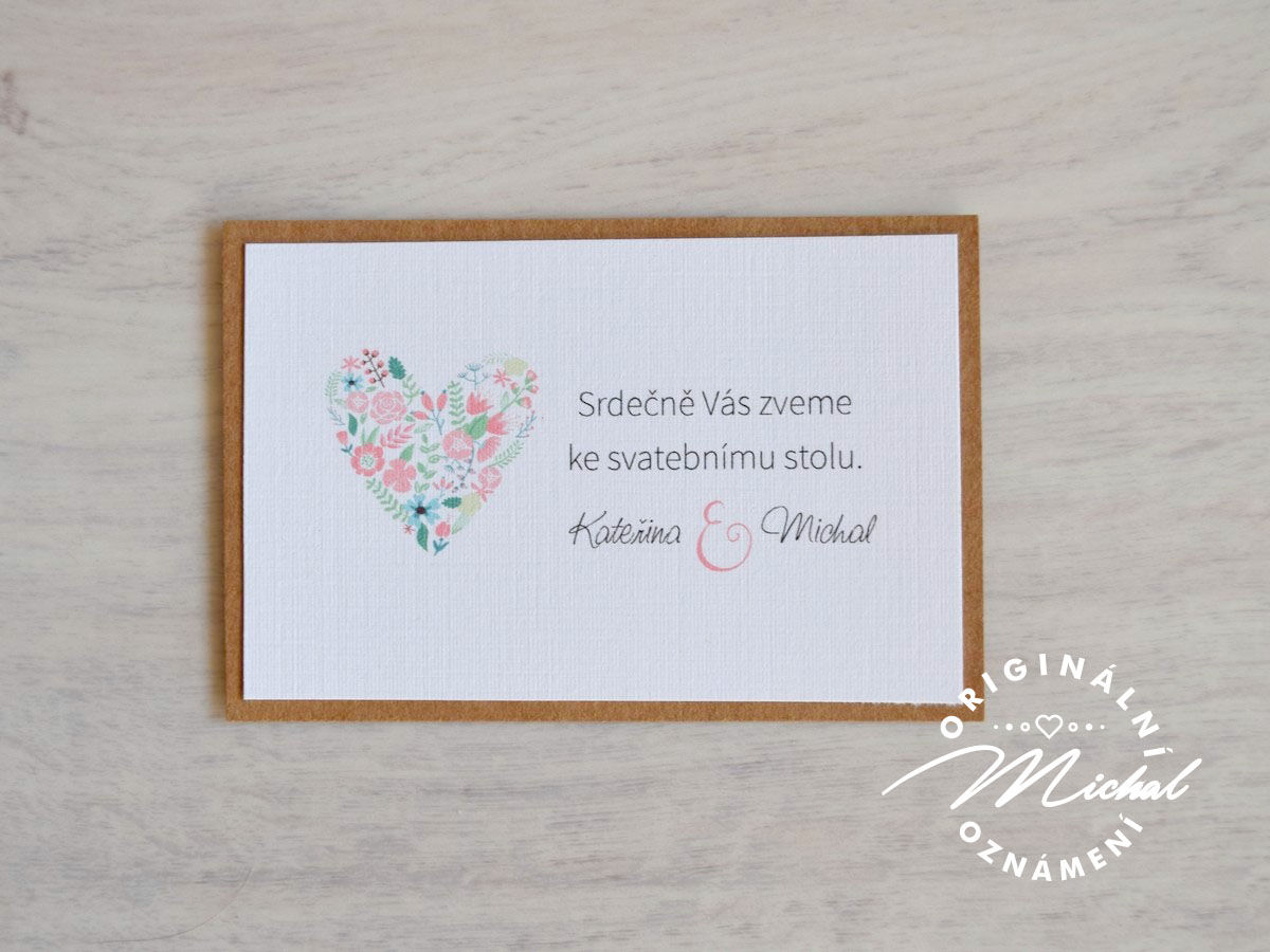 Pozvánka ke svatebnímu stolu - TYP 21