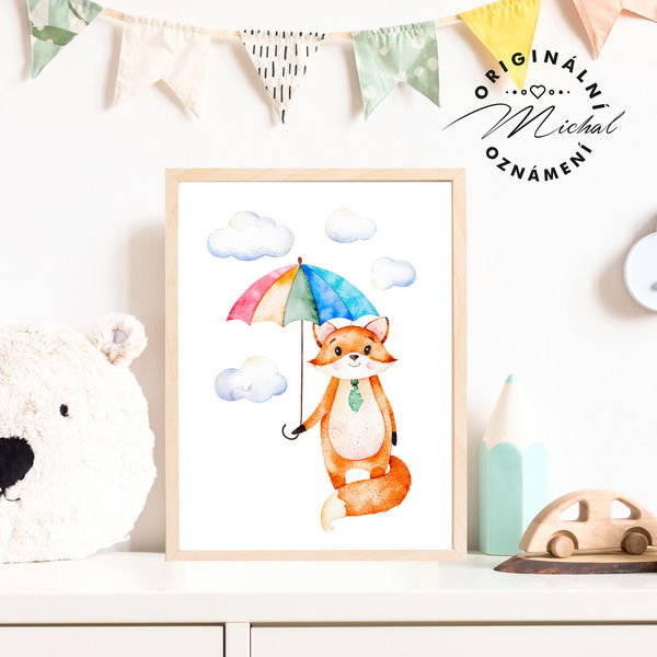 Plakát lišák deštník
