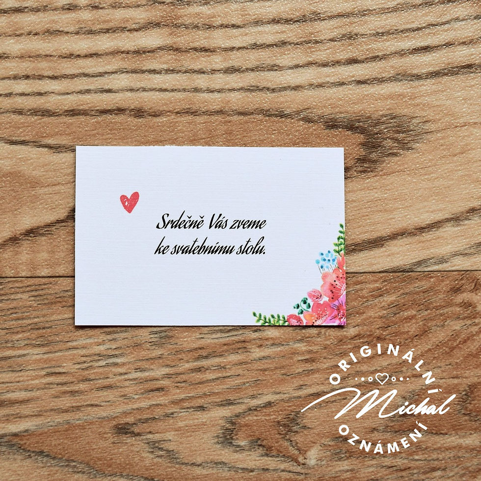 Pozvánka ke svatebnímu stolu - TYP 34