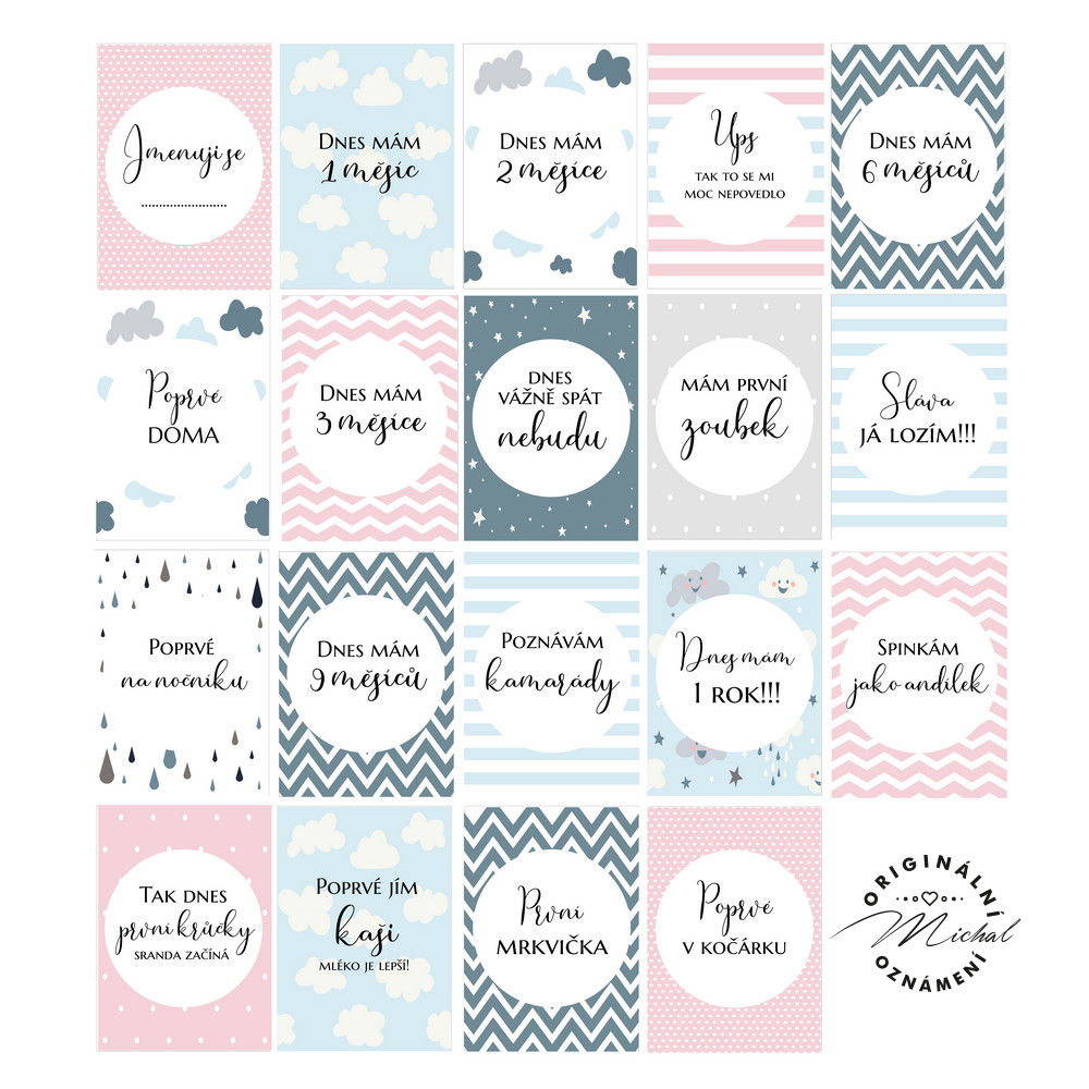Milníkové kartičky holčička 3