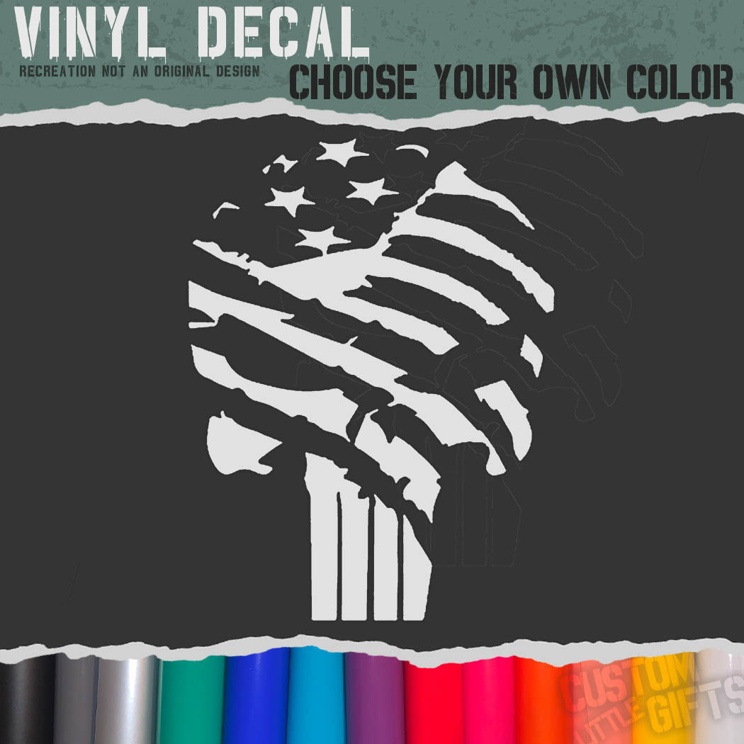 Punisher Skull Flag - Vinyl Decal