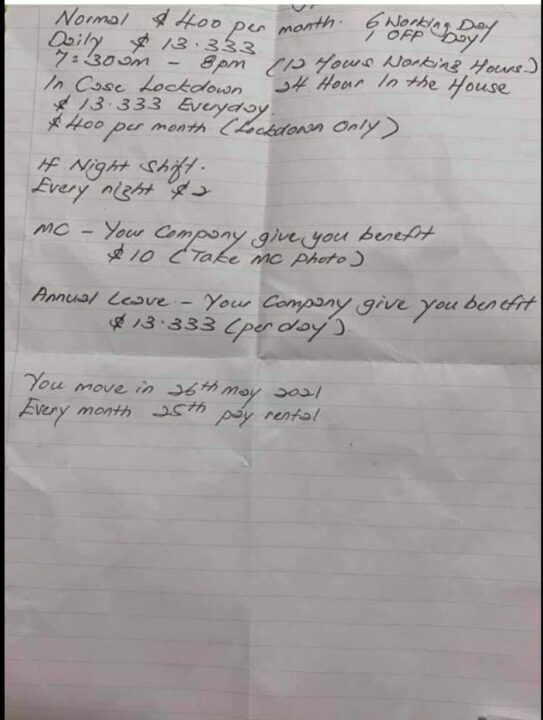 bayaran tambahan $400 jika Pi Hai terpaksa bekerja daripada rumah kerana “lockdown”