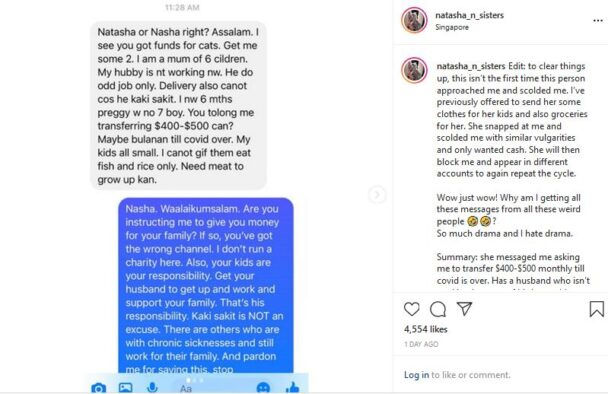 seorang peminta derma yang biadap apabila permintaan bantuannya ditolak