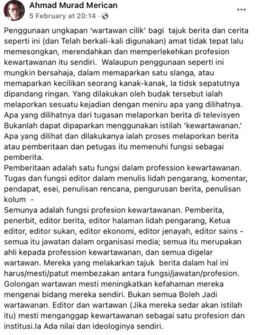 Ahmad Murad Merican, a professor in the International Institute of Islamic Thought