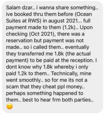 Farah allegedly paid for the difference to ensure that her customers enjoyed their stay at the package pricing