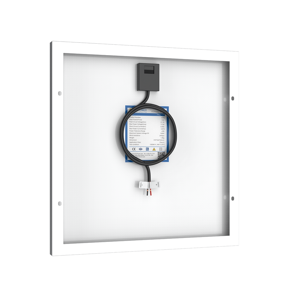 Thumbnail: ACOPower 15W Poly Solar Panel for 12 Volt Battery Charging