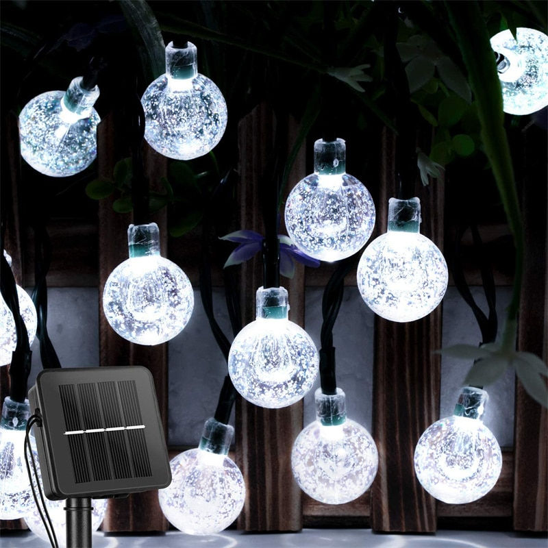 Thumbnail: Solar String Lights Outdoor 60 Led Crystal Globe 