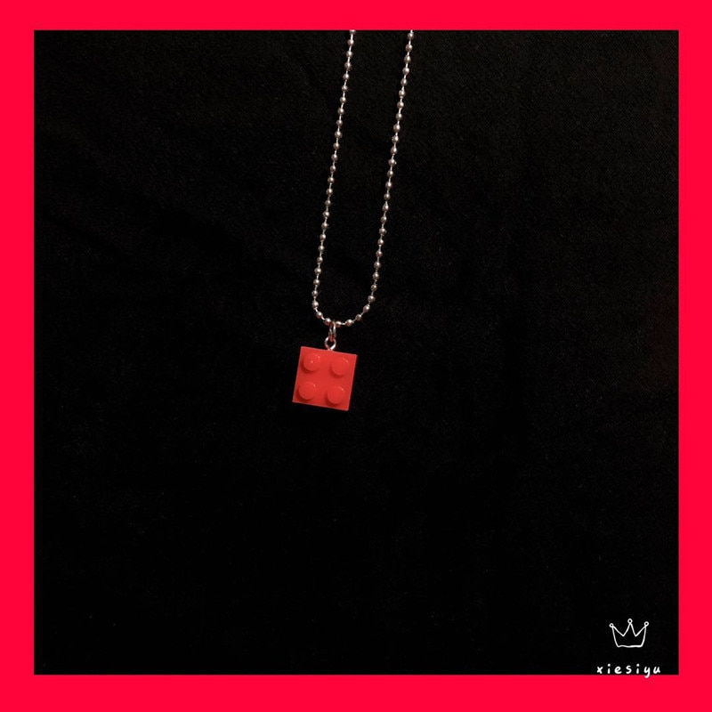 Thumbnail: 2Pcs Cute Love Heart Brick Pendant 