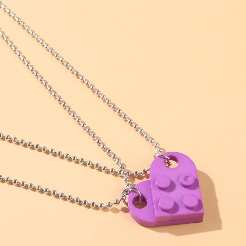 Thumbnail: 2Pcs Cute Love Heart Brick Pendant 
