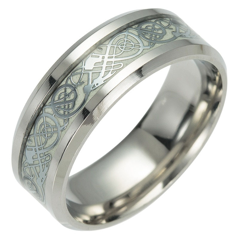 Thumbnail: Fashion Luminous Dragon Ring Love Heart 