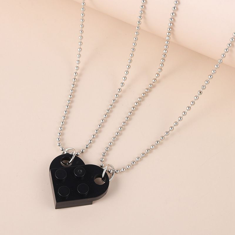 Thumbnail: 2Pcs Cute Love Heart Brick Pendant 