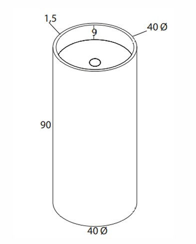 Imagen de dibujo técnico de lavabo tótem