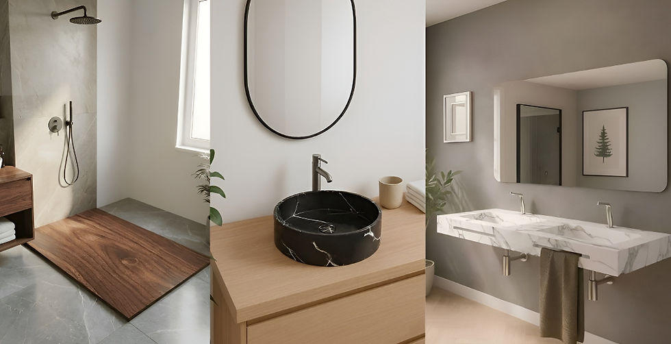Muebles de baño personalizados con acabados realizados con hidroimpresión