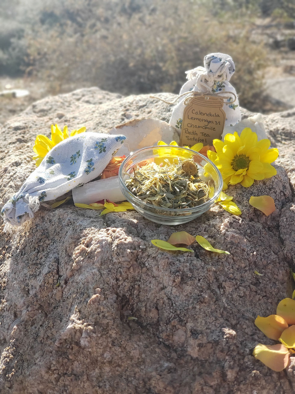 Thumbnail: Calendula Lemongrass Chamomile  Bath Tea Satchel