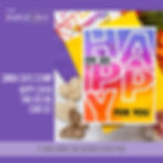 Greeting card with blue flowers and yellow butterflies on a green background. Text reads "hello friend." Bright and cheerful design.