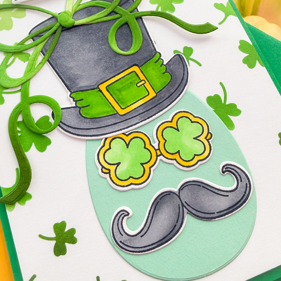 Cartoon guinea pigs with daisies on an orange floral background. Text reads "hello" and "IT'S GUINEA BE A GREAT DAY."