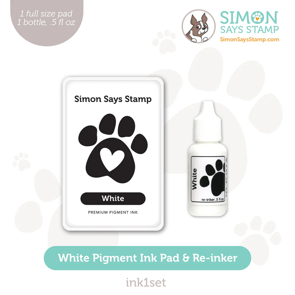 The Simon Says Stamp Pigment Ink in white is the highest quality available! You will receive the ink pad and re-inker together in this set.