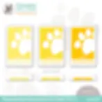 Simon Says Stamp Pawsitively Saturated Ink Pads Trio 3 in Lemonade, Sunbeam, and Citrine, shown with paw-print labels.