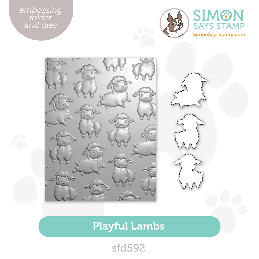 Playful Lambs Embossing Folder