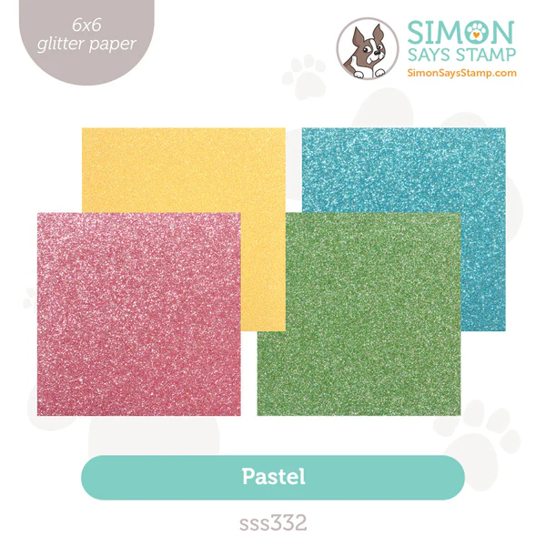 The Simon Says Stamp Pastels Glitter Cardstock pack contains 4 sheets of beautiful 6x6 glitter 105 lb heavyweight cardstock! One sheet each of Lemon, Rose Gold, Pale Green, and Aqua. Cuts beautifully and adds a special touch to your handmade creations. You can print on this non-shedding glitter paper with an inkjet printer! 