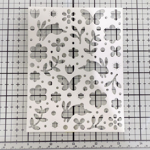 white cardstock die-cut with Springtime Celebration Plate.