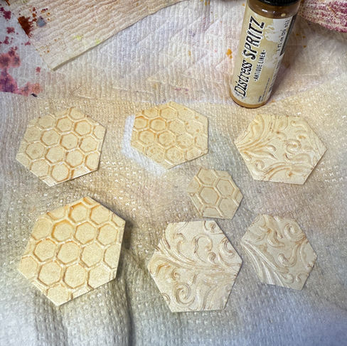 Spritzed hexagons