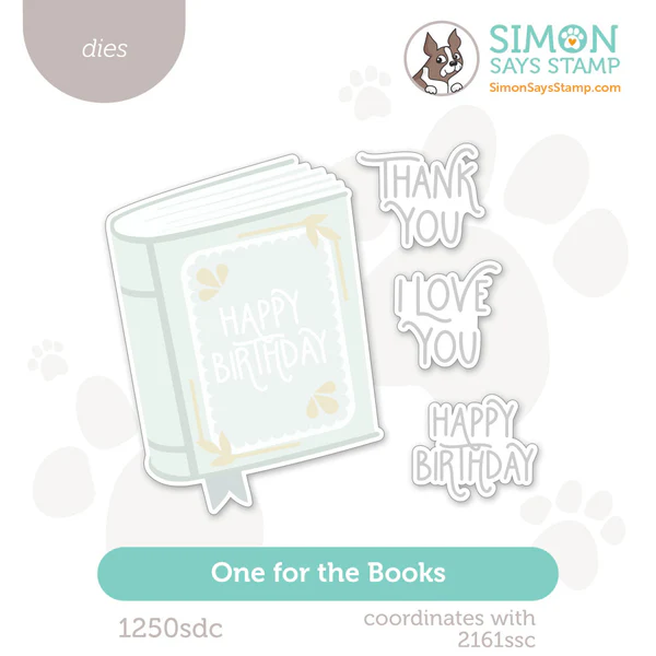 The Simon Says Stamp One for the Books dies are the perfect companion to the One for the Books stamp set, making it easy to add dimension and detail to your literary-themed projects. This set includes coordinating dies that cut out the finished layered book image, along with the three larger sentiments, for a polished and professional look.