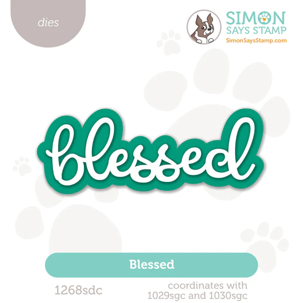 The Simon Says Stamp Blessed dies add a heartfelt touch to your crafting projects with their elegant, charming script design. This set includes the word "blessed" in a beautiful flowing font, along with a coordinating outline die, giving you versatile options for layering and adding dimension.