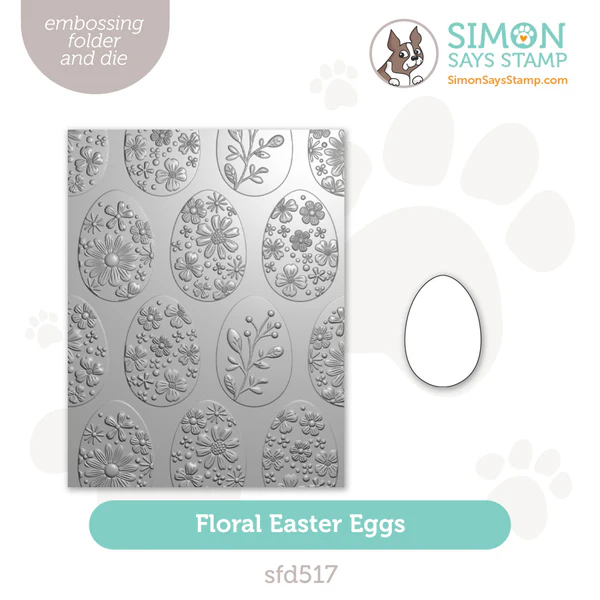 The Simon Says Stamp Floral Easter Eggs embossing folder and die set brings delicate beauty to your spring and Easter crafting. This high-quality embossing folder impresses a stunning background of intricately detailed floral-patterned eggs, adding rich texture and elegance to your projects. 