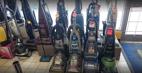 Closeup of Dirt Devil Vacuum cleaners on display