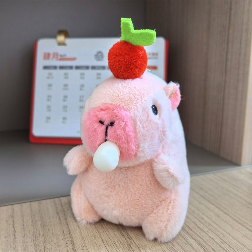 Thumbnail: CapyCozy™ Strawberry Hoodie Plush