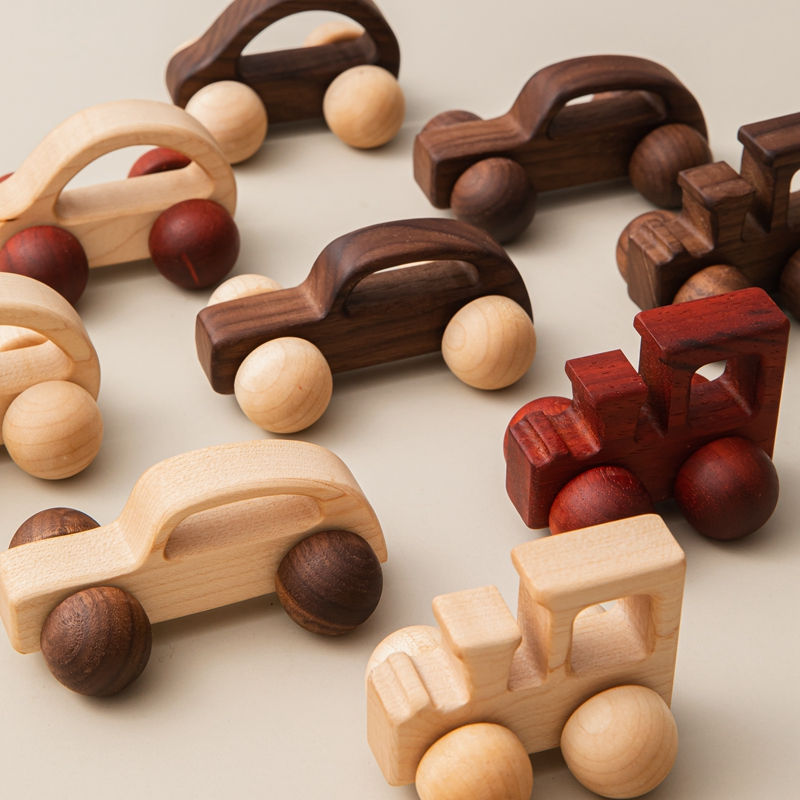 Thumbnail: Wooden Montessori Toys Animal Block Dragging Stars Moon Surround Train  Hand Coo