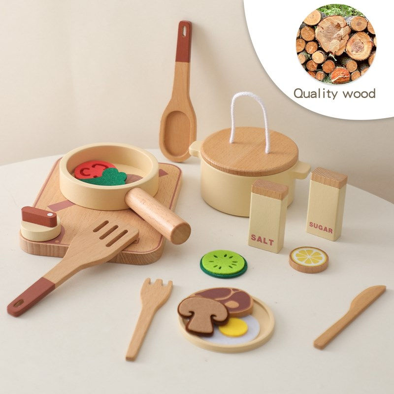 Thumbnail: Baby Wooden Montessori Toys Playing House Afternoon Tea Set Model Puzzle Toys Fo